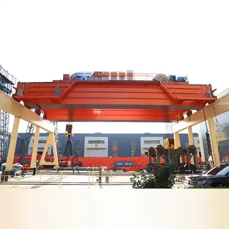 Heavy Duty Double Girder Overhead Crane lifting steel coils in factory